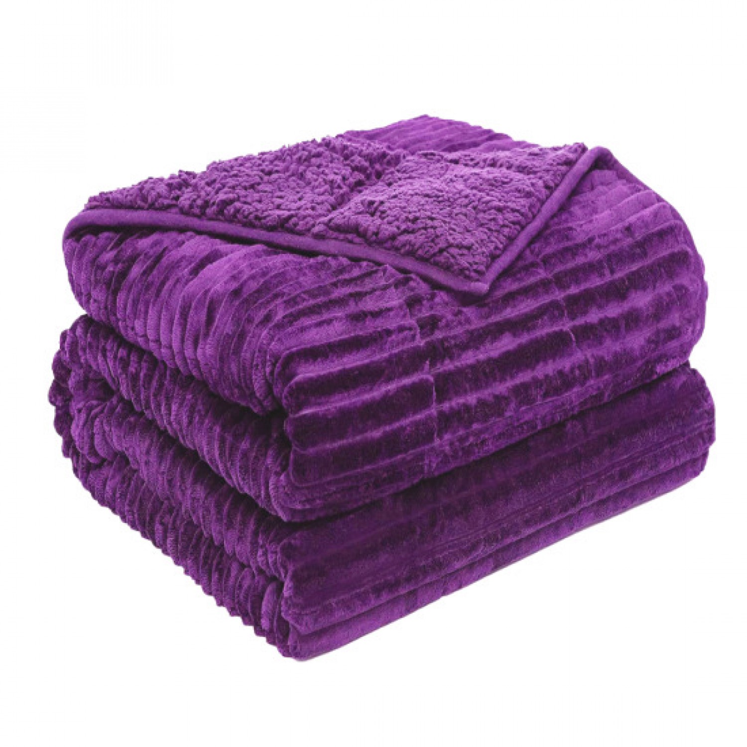 Κουβερτοπάπλωμα Προβατάκι Υπέρδιπλο Διπλής Όψεως 220X240 RIGE-Μώβ